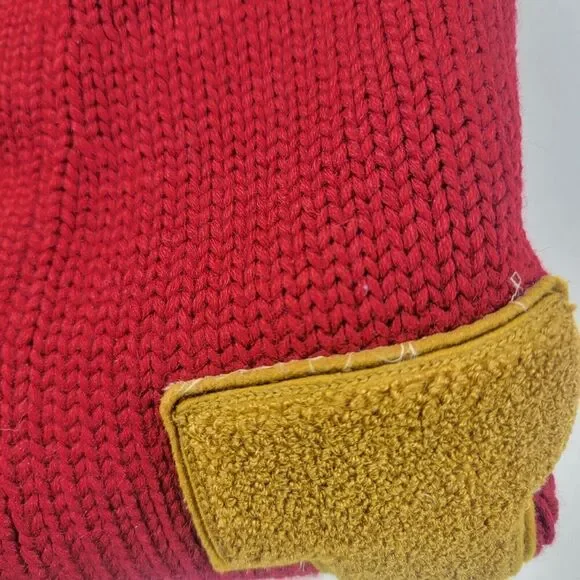 Vintage 50s 60s Wool Trojan Red Cardigan Sweater Made In Bay City, Michigan Sz M